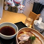 麺屋一燈 - 2018.8 月曜日限定「昆布水と鶏出汁ジュレの煮びたしつけ麺(1)醤油Ver.」