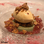 カーサ・デル・チーボ - 桜のジュレとジェラートとイタリア産ピスタチオのプリン