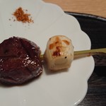 肉割烹 上 - 神戸牛のハラミ串