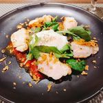 創作イタリアン Gemelli - 親子前菜(・・?)鶏肉とたまご  鳥の巣アレンジ