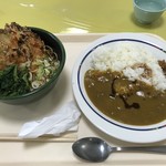 群馬大学生活共同組合 桐生キャンパス 食堂 - かき揚そば＋カレー