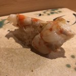 旬美にしかわ - 車海老。火を入れて。