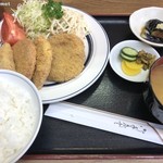 トンカツ 浅井 - 再訪問 2018/08 ハムカツ+メンチカツ定食 (800円)
