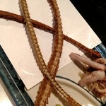 うなぎ 魚政 - 骨せんべいとうな肝