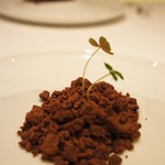 フロリレージュ - 土に見えますが、ガトーショコラなんです(笑)濃厚なチョコの下にはバニラをたっぷり効かせたアイスクリーム★（2011/2）