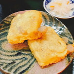 石くびり - フーチバージューシー（500円）には田芋（ターンム）天ぷらがついていました