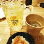Kushi Dori Tsuki Samu Chuu Outen - 鶏スープ＆大根おろし