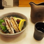 太郎坊寿し - 子持ちシャコ ＆ 冷酒（熊野三山 吟醸）