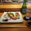 寿司 料理 まるも - 料理写真:お造り盛り合わせ ＆ 冷酒