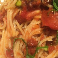 世界のワイン博物館 グランフロント大阪店  - 枝豆とパンチェッタのプッタネスカ ( ´θ｀)
                  冷製パスタ