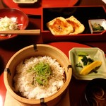 東京 芝 とうふ屋うかい - じゃこと万願寺のご飯