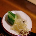 一風庵 - 香（かう）の物（もの）、素麪唐茄（そうめんたうなす）に蛇腹胡瓜（きうり）