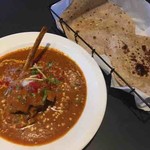 インド料理ムンバイ - ラムチョップカレー、チャパティ