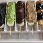 滝見だんご - 5色（ごま・ずんだ・あん・くるみ・いそべ） 650円