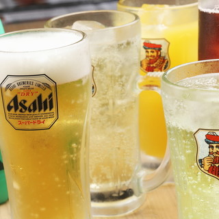 All-you-can-drink from the entire drink menu including Asahi Super Dry