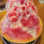 コメダ珈琲店 - かき氷、イチゴ、練乳(税込590円)