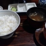 天源・天ぷら専門店 - ご飯、味噌汁、茶話蒸し