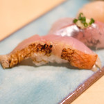 赤坂 すし 秀 - ミニ丼+握り5貫 1080円 の金目鯛の漬け