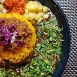 ホールスパイスカレー青藍 - カレー定食２種盛＋季節のポテサラ＋フレッシュパクチー