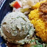 ホールスパイスカレー青藍 - カレー定食２種盛＋季節のポテサラ＋フレッシュパクチー