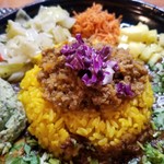 ホールスパイスカレー青藍 - カレー定食２種盛＋季節のポテサラ＋フレッシュパクチー
