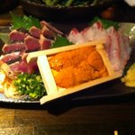 魚貝三昧 雛 - 名物生ウニ　気仙沼のカツオ、鯛の昆布〆