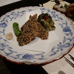 とみ井 - キスの梅大葉巻き揚げ　鱧の磯辺揚げ