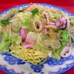 香蘭 - 皿うどん（太麺，大盛り）：950円