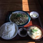 おだや食堂 - 野菜炒め定食(豚汁替え)