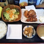 裏馬場 - 若鳥のから揚げ定食 ７５０円(税込)(2018年8月7日撮影)