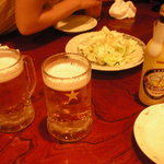 焼鳥の西屋 - とりあえずビールですね。