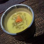 四季茶房八夢 - ソラマメと蟹の冷製茶碗蒸し