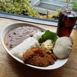 ときどき館 - 料理写真:羽布ダム（三河湖）の特徴を模した「羽布ダムカレー (1050円)」