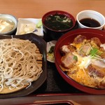 福徳屋 - 2018.8.3  【カツ丼セット (冷たい蕎麦・細麺)】 940円 (税抜)