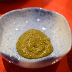 てんぷら 深町 - 鮑の肝ソース