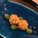 まき村 - 玉蜀黍と銀杏の揚げ物