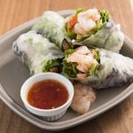 Shrimp and salmon spring rolls