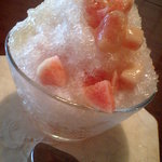 まめすず - かき氷（桃）
