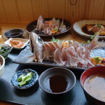 松月 - 黒ムツの刺身定食と白ムツの刺身