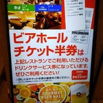 福山ニューキャッスルホテル ビアホール - ビアホールチケット 半券についての紹介(2018.08.11)
