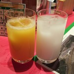 福山ニューキャッスルホテル ビアホール - オレンジジュース、カルピス(2018.08.11)