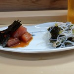 家庭料理 小川 - 漬まぐろ・春雨酢物盛