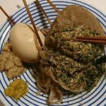 かすり - 静岡おでん、だし粉、カラシ、胡麻味噌(絶品)