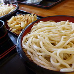 めんこ屋 - もりうどん(400円)、玉葱天