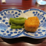 青華こばやし - 30年8月　茶豆、玉子フライ