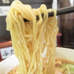 ラーメン ふくや - 醤油ラーメン５００円の麺のアップ【２０１８年８月】