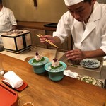 祇園 大渡 - お弟子さん、精魂込めた盛り付け(#^.^#)