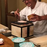 祇園 大渡 - 常にカメラを意識してます(笑)