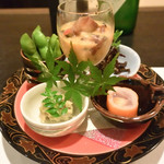 鮎知 - お通し5種盛り