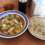 天理スタミナラーメン - スタミナA定食 （スタミナラーメン、やきめし）850円